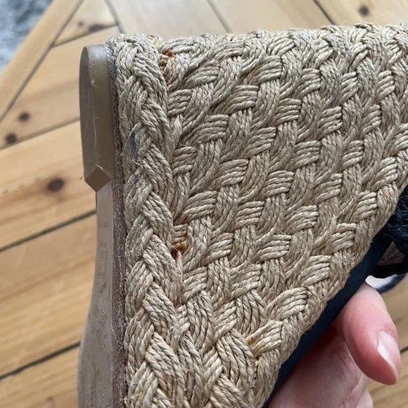 Stuart Weitzman Alex Ankle Wrap Wedge Sandals . Navy size 7 . Summer vibes - Picture 5 of 11